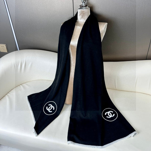 CC Scarf 200 CM In Black Cashmere And Silk 419965
