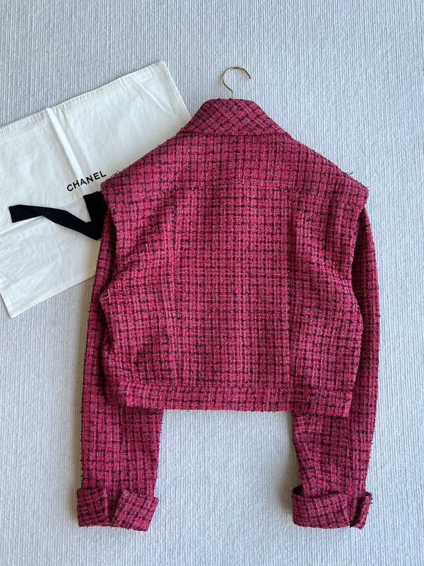 Giacca doppia tasca CC 25 in cotone e poliammide rosa 219067