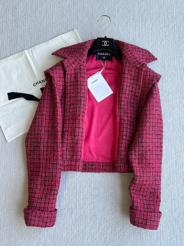 Giacca doppia tasca CC 25 in cotone e poliammide rosa 219067