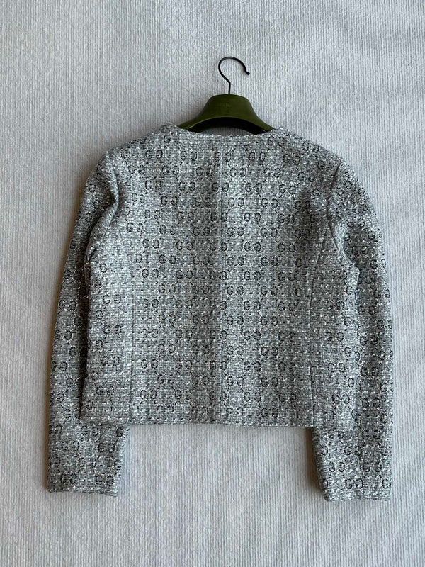 Gucci 25 Diamond Round Neck Jacket Gray Viscose