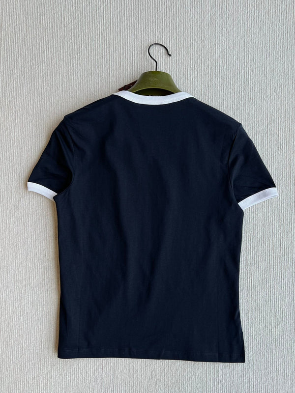 Gucci 25 Threaded Round Neck Short Sleeves T-shirt Blue Cotton