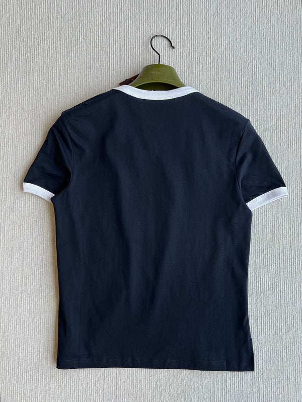 Gucci 25 Threaded Round Neck Short Sleeves T-shirt Blue Cotton