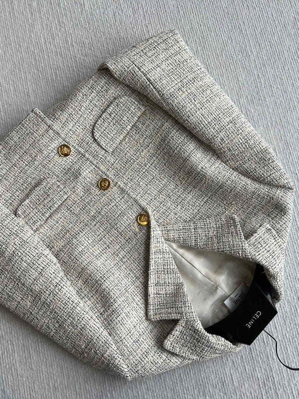 Celine 25 Coat Beige Polyester Cotton