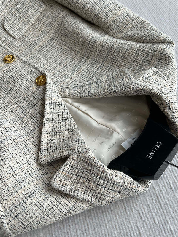 Celine 25 Coat Beige Polyester Cotton