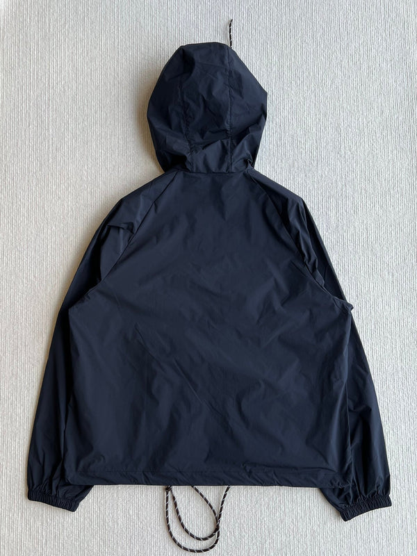 Prada 25 Hooded Jacket Navy Blue Polyester