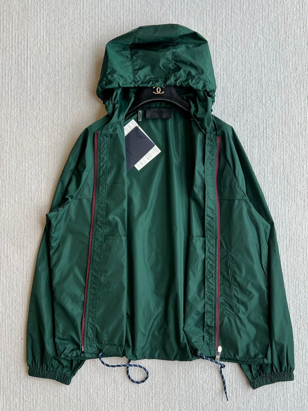 Prada 25 Hooded Jacket Turquoise Polyester