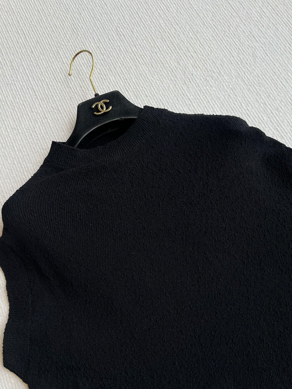 Fendi 25 Asymmetric Hem Cape-sleeved Crewneck Jumper Black Viscose