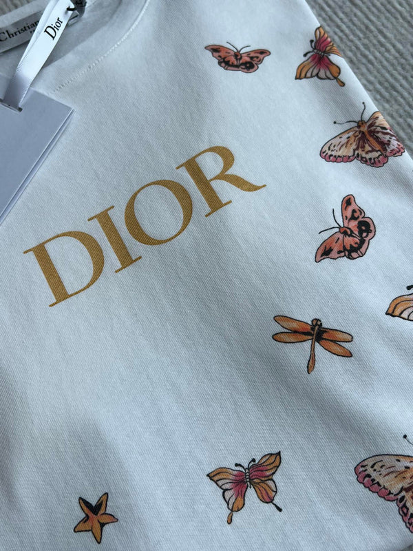 CD 25 Butterfly Short-sleeved T-shirt White