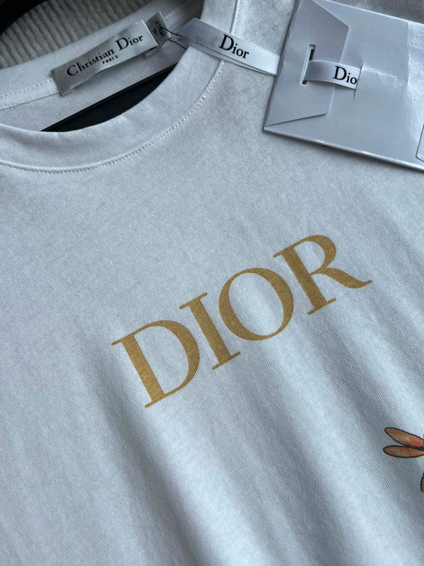 CD 25 Butterfly Short-sleeved T-shirt White