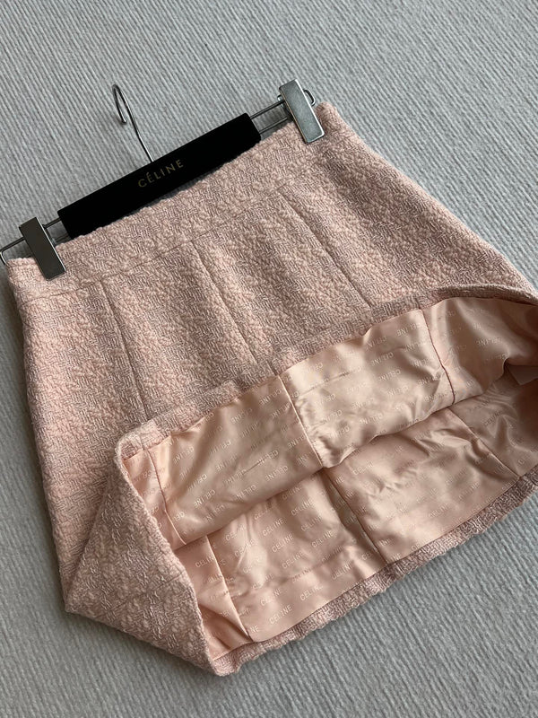 Celine 25 Skirt Pink Wool Mohair