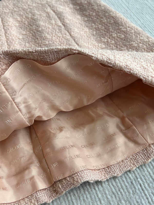 Celine 25 Skirt Pink Wool Mohair