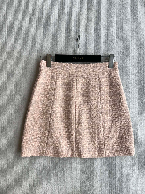 Celine 25 Skirt Pink Wool Mohair