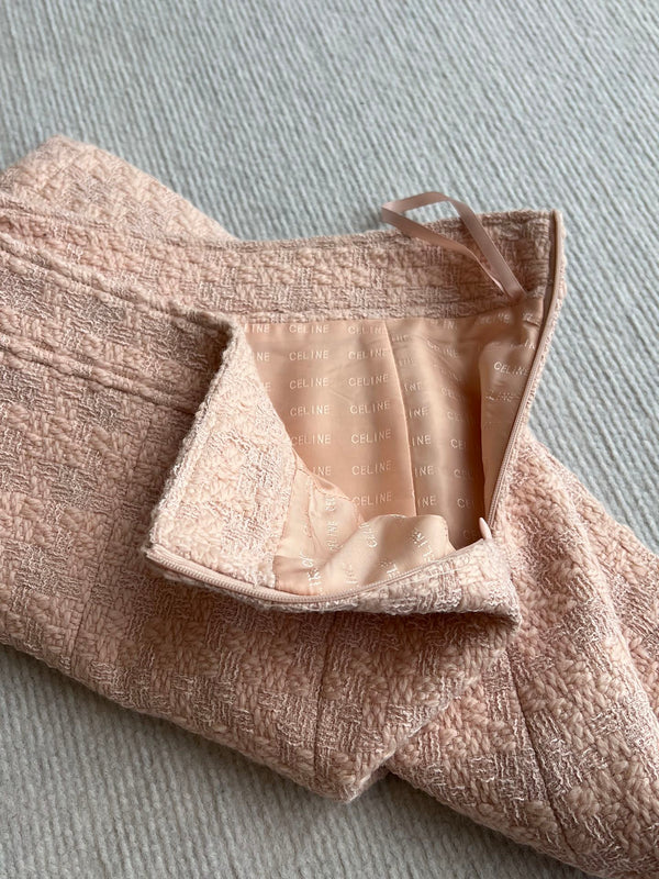 Celine 25 Skirt Pink Wool Mohair