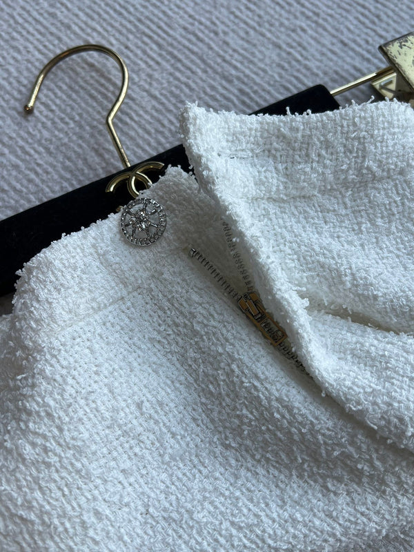 CC 25 Tweed Set Vest White Cotton Polyamide 251650