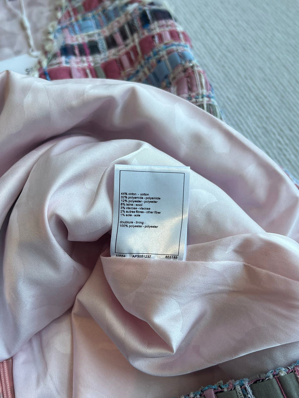 CC 25SS V-neck Vest Dress with Hand-Woven Tassel Ribbons Colorful 277225