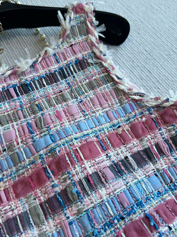 CC 25SS Woolen Vest with Hand-Woven Tassel Ribbons Colorful 277206