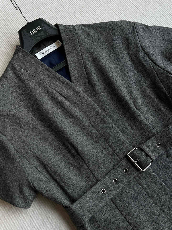 CD 25 Abito Nero Grigio Poliestere Cotone