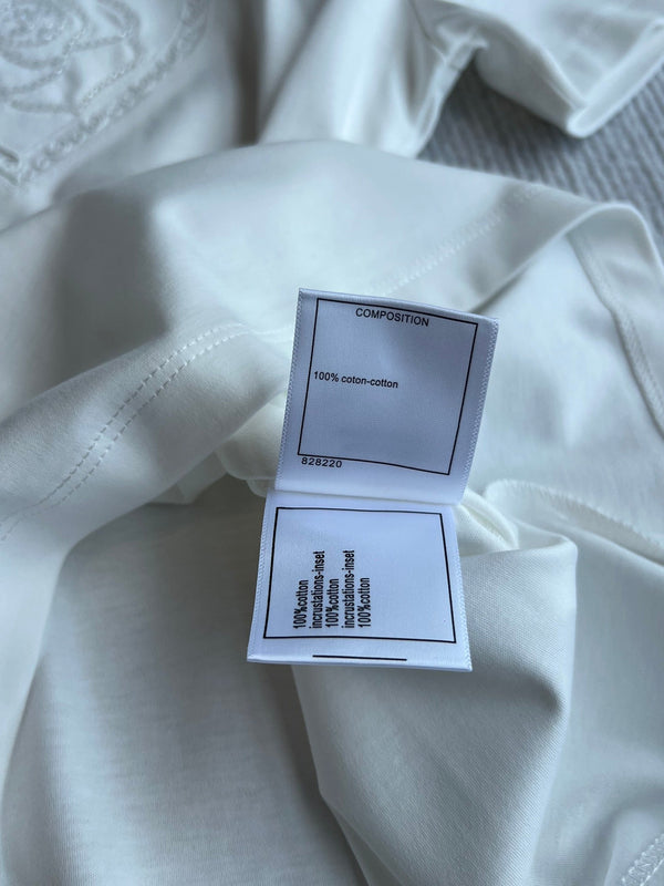 CC 25 Embroidered Beaded Short Sleeve Top Cotton