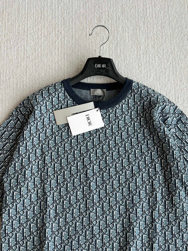 CD 25 Monogramma Blu Grigio Cotone