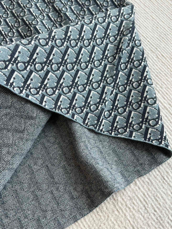 CD 25 Monogramma Blu Grigio Cotone