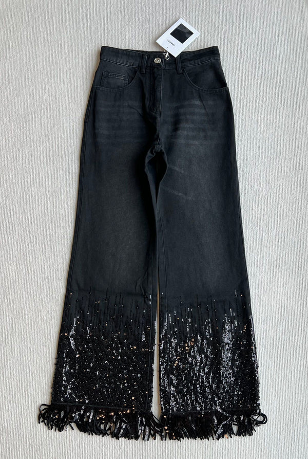 CC 25SS Wide-Leg Pants In Black Denim 277038