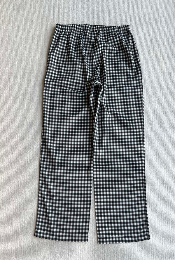 Celine 25 Arc de Triomphe Plaid Casual Pants Black White Polyester