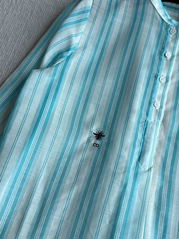 CD 25 Camicia a righe in cotone blu