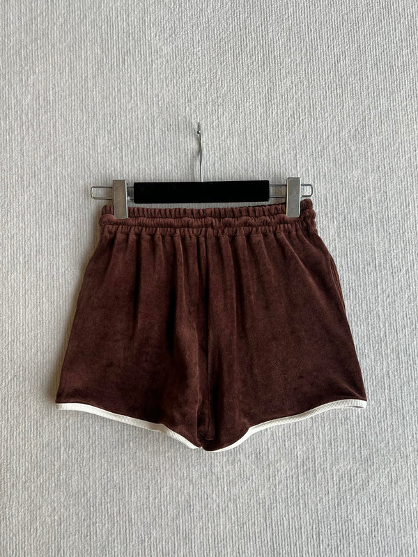 Celine 25 Short Brown White Cotton Polyester