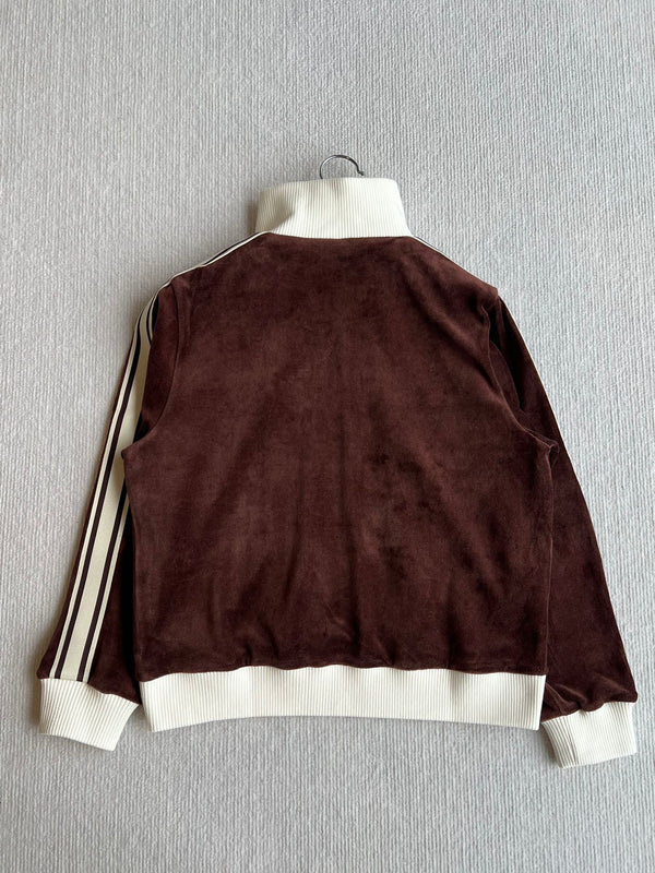 Celine 25 Zipper Jacket Brown White Cotton Polyester
