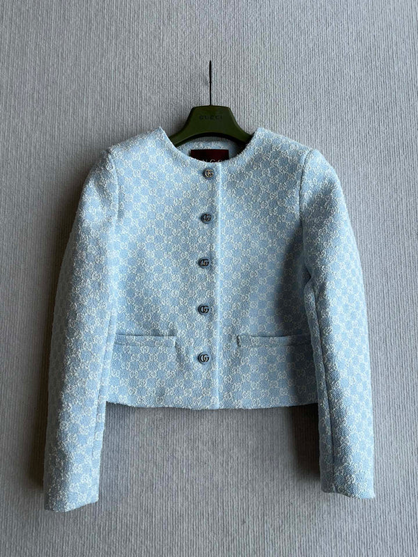 Gucci 2025 Jacket Blue Tweed Fabric 275732