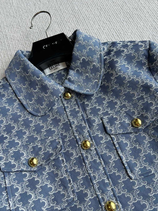 Celine 25 Jacket Blue Triacetate Polyester 275777