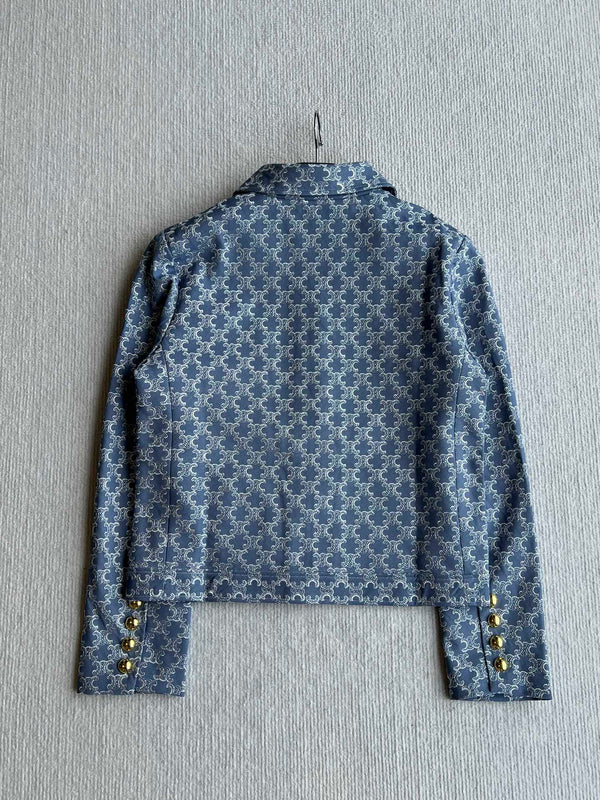 Celine 25 Jacket Blue Triacetate Polyester 275777