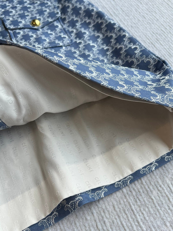 Celine 25 Skirt Blue Triacetate Polyester 275778