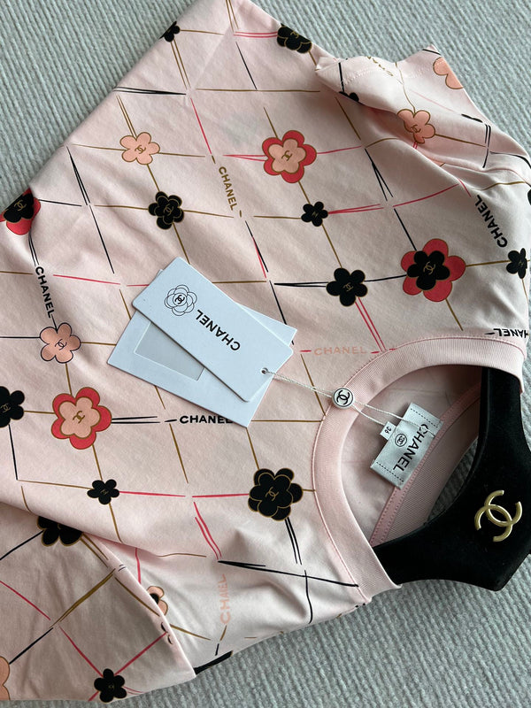 CC 25 Round- Neck T-shirt In Pink Cotton 277249