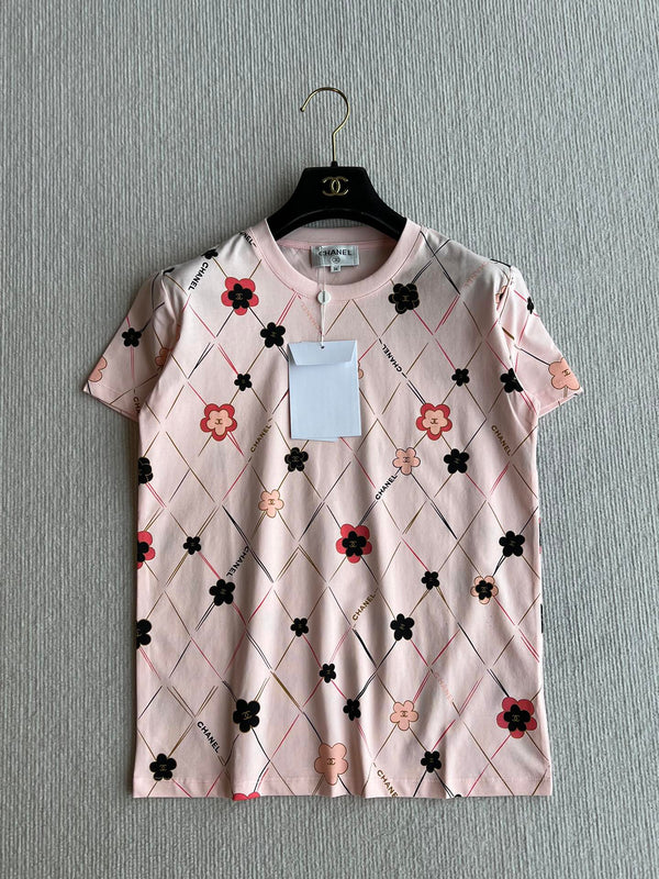 CC 25 Round- Neck T-shirt In Pink Cotton 277249