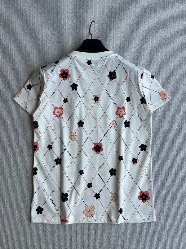 CC 25 Round- Neck T-shirt In White  Cotton 277250