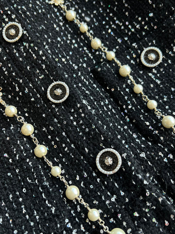 CC 25 Sequined Jacket In Black Tweed 277169