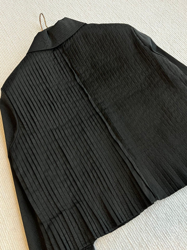 CC 25 Pleated Shirt Black Silk