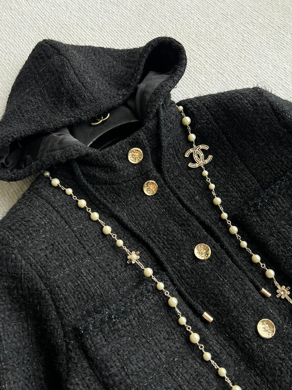 CC 25 Jacket Black Hooded Cotton 300144