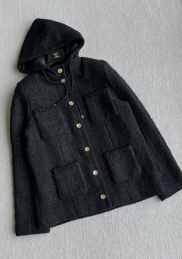 CC 25 Jacket Black Hooded Cotton 300144