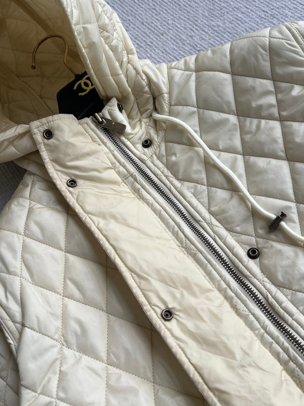 Bur 25 Quilted Jacket Ivory White Polyester 300086