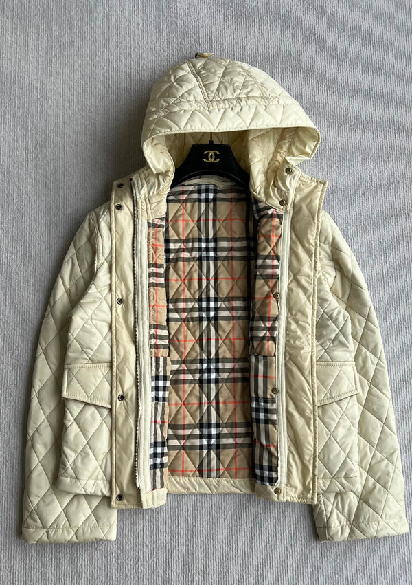 Bur 25 Quilted Jacket Ivory White Polyester 300086