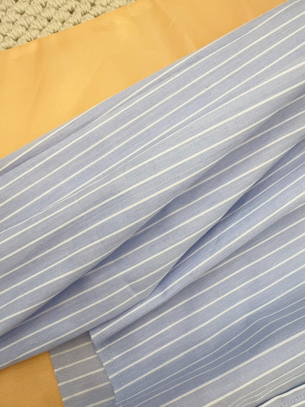Miumiu 2025 Striped Short Shirt Blue Cotton