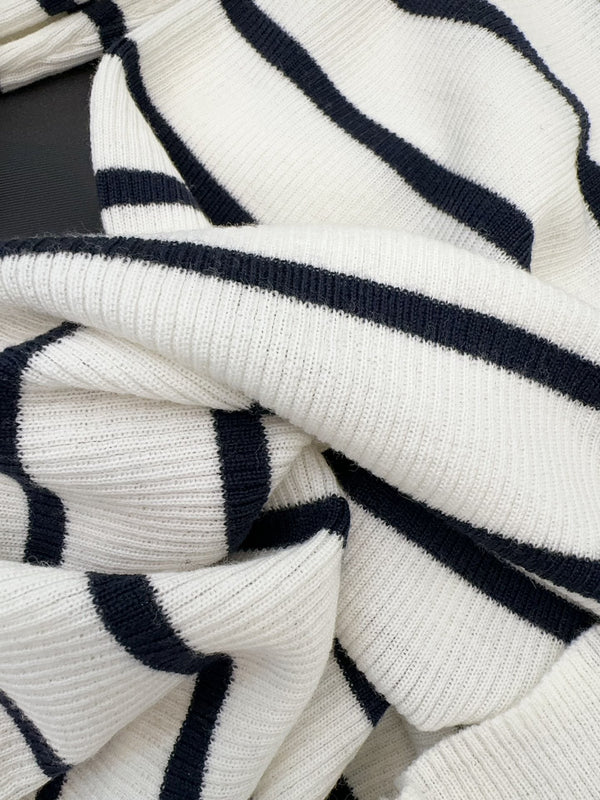 Maglione dolcevita a righe Prada in maglia nera e bianca