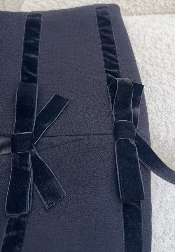 Prada Bow Dress Black Wool