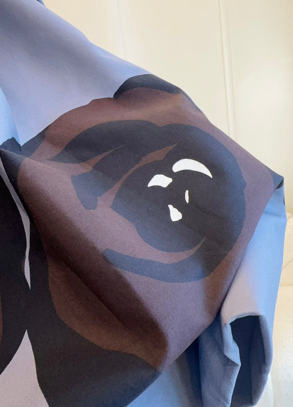 Miu Miu 25 Floral Fluffy Skirt Gray Cotton