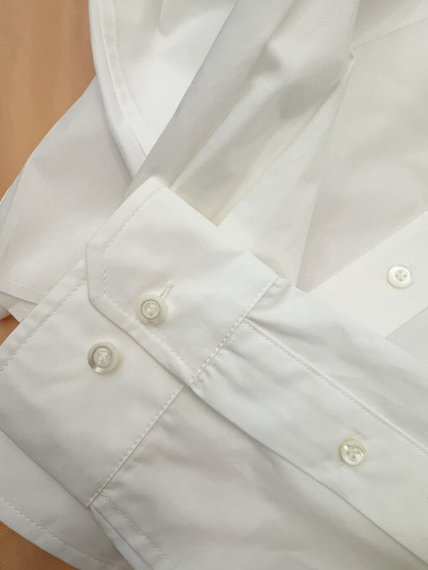 Miu Miu 2025 Logo Embroidered Long-sleeved Shirt White Cotton