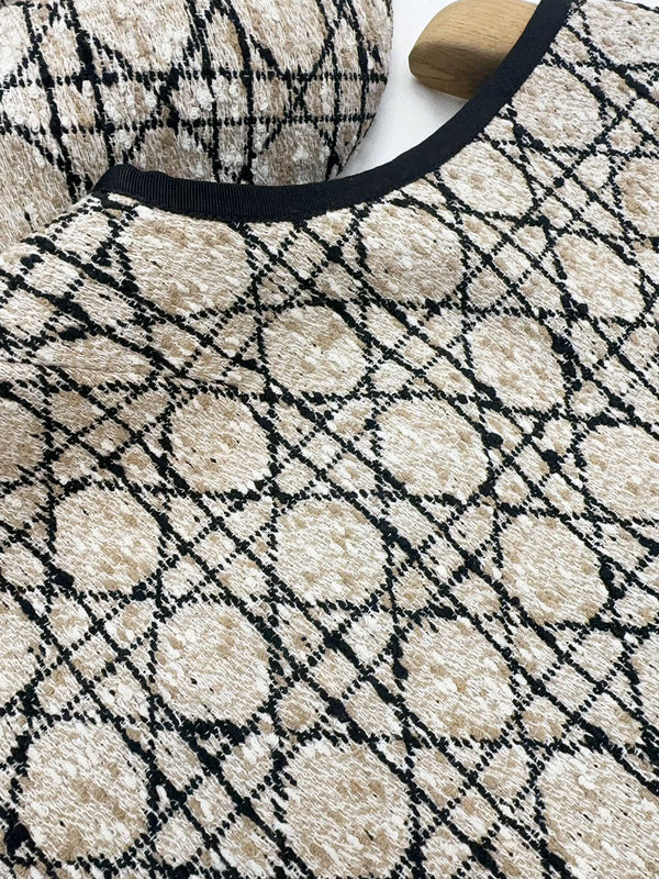 CD 2025 Abito a quadri in cotone beige