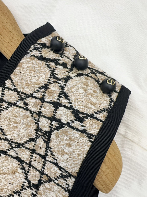 CD 2025 Abito a quadri in cotone beige