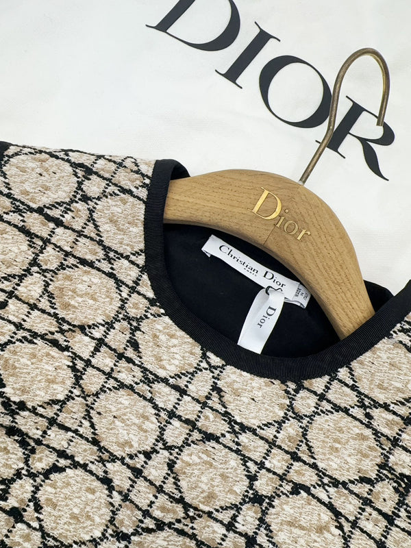 CD 2025 Abito a quadri in cotone beige